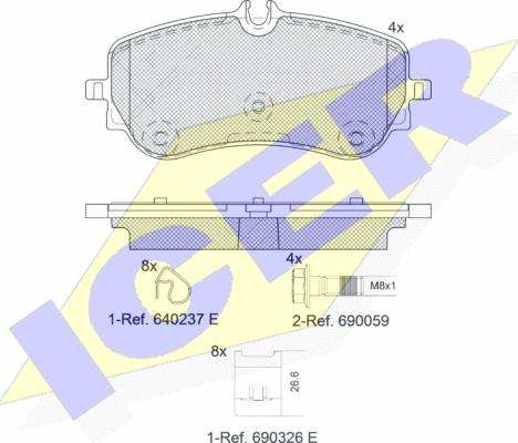 Icer 142301 - Тормозные колодки, дисковые, комплект unicars.by