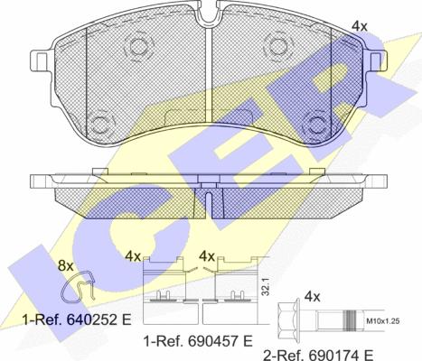 Icer 142284 - Тормозные колодки, дисковые, комплект unicars.by