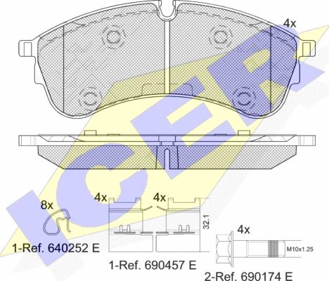 Icer 142283 - Тормозные колодки, дисковые, комплект unicars.by