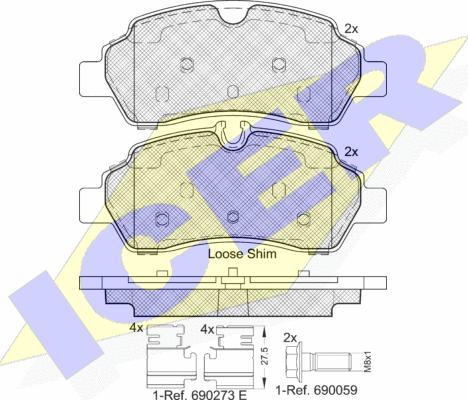 Icer 142224 - Тормозные колодки, дисковые, комплект unicars.by