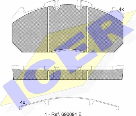 Icer 151405-067 - Тормозные колодки, дисковые, комплект unicars.by