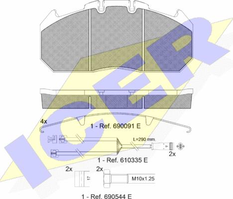 Icer 151405-120 - Тормозные колодки, дисковые, комплект unicars.by