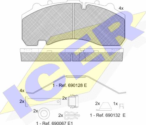 Icer 151630-066 - Тормозные колодки, дисковые, комплект unicars.by