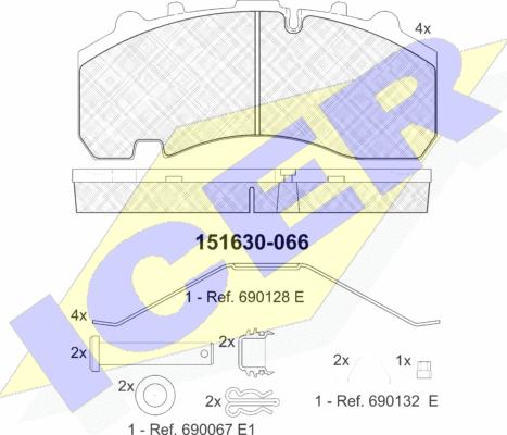 Icer 151630 - Тормозные колодки, дисковые, комплект unicars.by