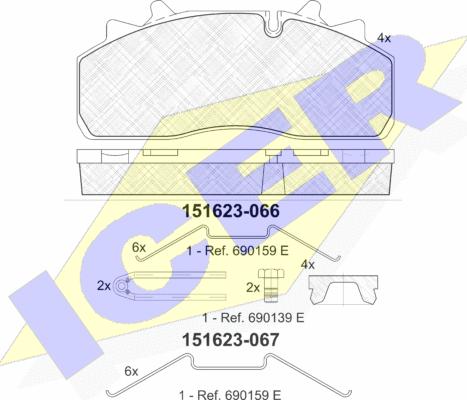 Icer 151623 - Тормозные колодки, дисковые, комплект unicars.by