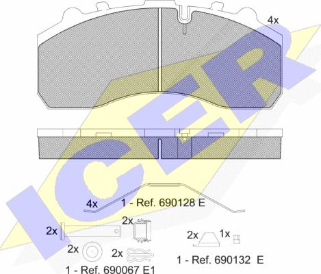 Icer 151194-066 - Тормозные колодки, дисковые, комплект unicars.by