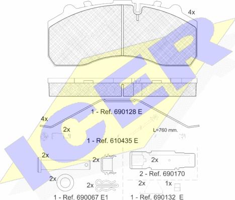 Icer 151194-225 - Тормозные колодки, дисковые, комплект unicars.by