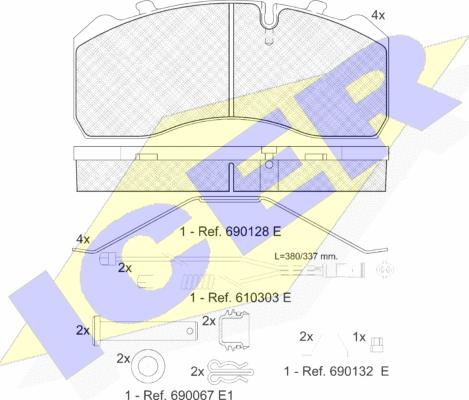 Icer 151254-120 - Тормозные колодки, дисковые, комплект unicars.by