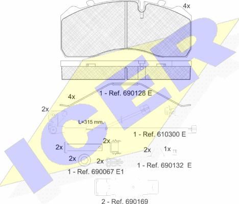 Icer 151254-217 - Тормозные колодки, дисковые, комплект unicars.by