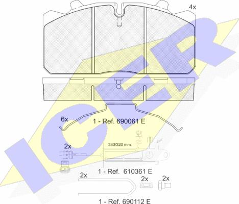 Icer 151253-124 - Тормозные колодки, дисковые, комплект unicars.by