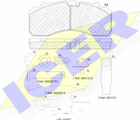 Icer 152091-113 - Тормозные колодки, дисковые, комплект unicars.by