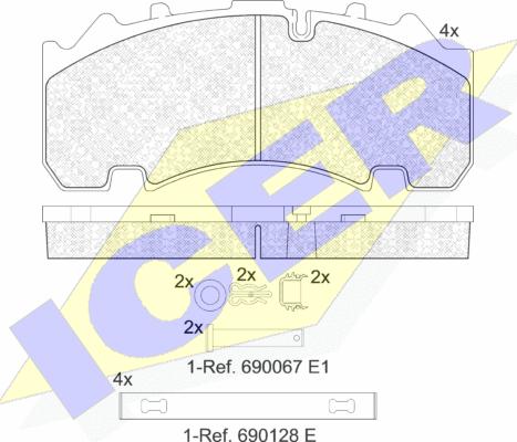 Icer 152155-066 - Тормозные колодки, дисковые, комплект unicars.by