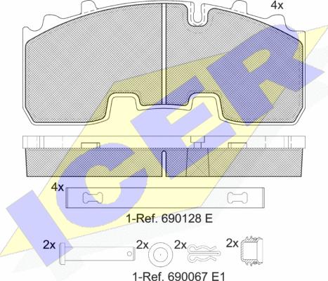 Icer 152156-066 - Тормозные колодки, дисковые, комплект unicars.by