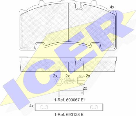 Icer 152135-066 - Тормозные колодки, дисковые, комплект unicars.by