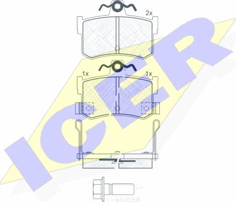 Icer 180995-701 - Тормозные колодки, дисковые, комплект unicars.by