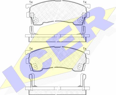 Icer 180971 - Тормозные колодки, дисковые, комплект unicars.by