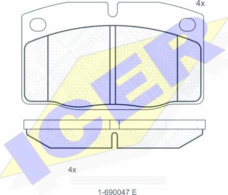 Icer 180454-066 - Тормозные колодки, дисковые, комплект unicars.by