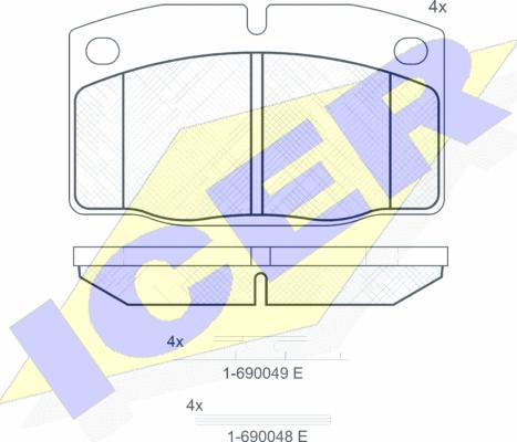 Icer 180454-073 - Тормозные колодки, дисковые, комплект unicars.by