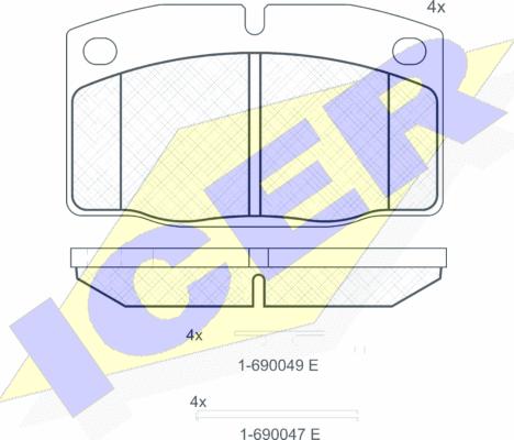 Icer 180454-072 - Тормозные колодки, дисковые, комплект unicars.by