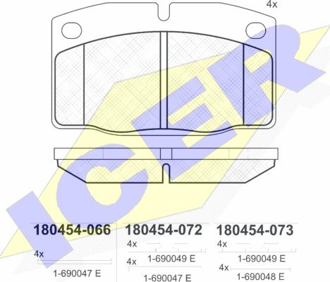 Icer 180454 - Тормозные колодки, дисковые, комплект unicars.by