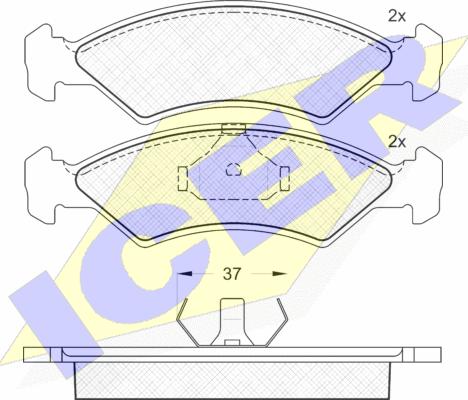 Icer 180451 - Тормозные колодки, дисковые, комплект unicars.by