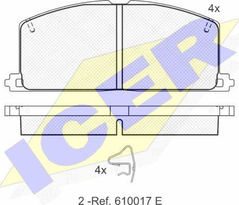 Icer 180462 - Тормозные колодки, дисковые, комплект unicars.by