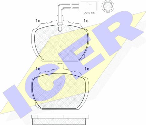 Icer 180406 - Тормозные колодки, дисковые, комплект unicars.by