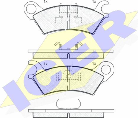 Icer 180437 - Тормозные колодки, дисковые, комплект unicars.by