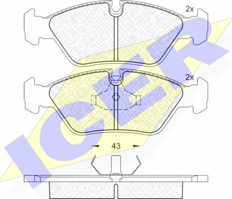 Icer 180423 - Тормозные колодки, дисковые, комплект unicars.by