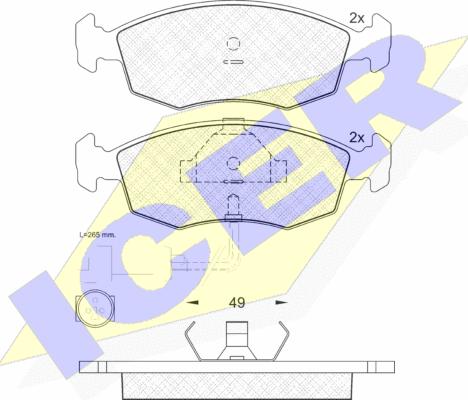 Icer 180475 - Тормозные колодки, дисковые, комплект unicars.by