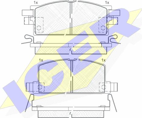 Icer 180504 - Тормозные колодки, дисковые, комплект unicars.by