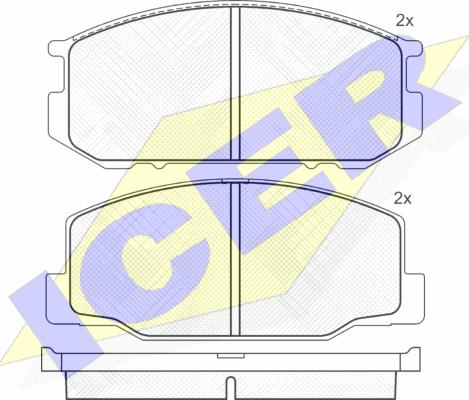 Icer 180500 - Тормозные колодки, дисковые, комплект unicars.by