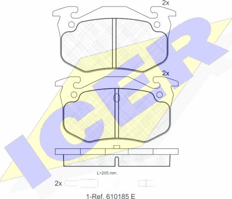 Icer 180535 - Тормозные колодки, дисковые, комплект unicars.by