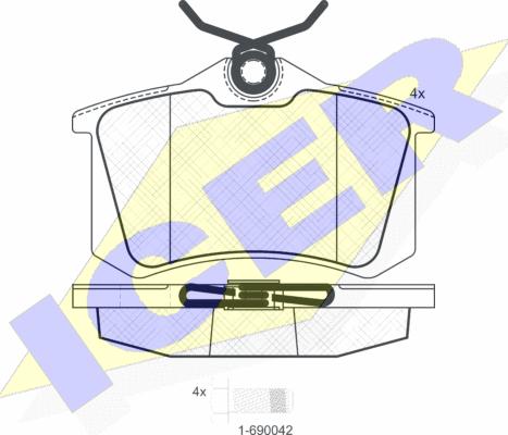 Icer 180697-700 - Тормозные колодки, дисковые, комплект unicars.by