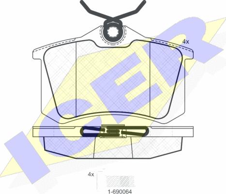 Icer 180697-703 - Тормозные колодки, дисковые, комплект unicars.by