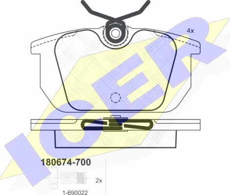 Icer 180674-700 - Тормозные колодки, дисковые, комплект unicars.by