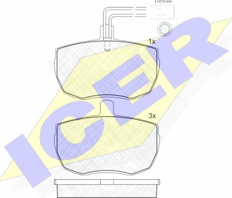 Icer 180672 - Тормозные колодки, дисковые, комплект unicars.by