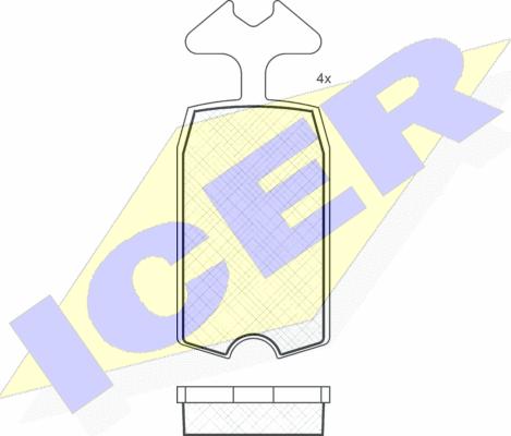 Icer 180090 - Тормозные колодки, дисковые, комплект unicars.by