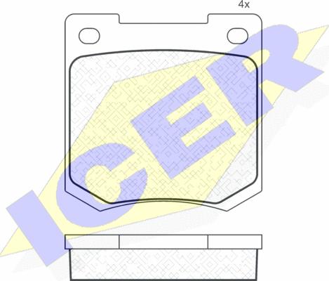 Icer 180044 - Тормозные колодки, дисковые, комплект unicars.by