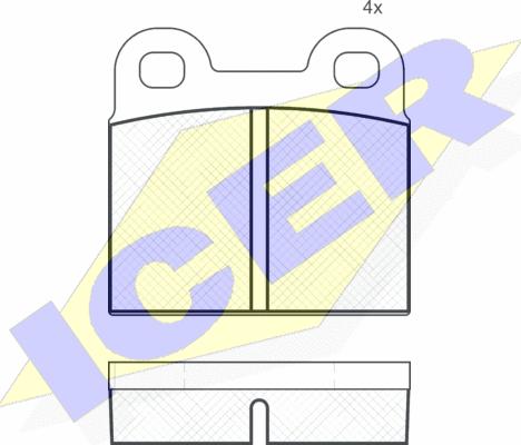 Icer 180059 - Тормозные колодки, дисковые, комплект unicars.by