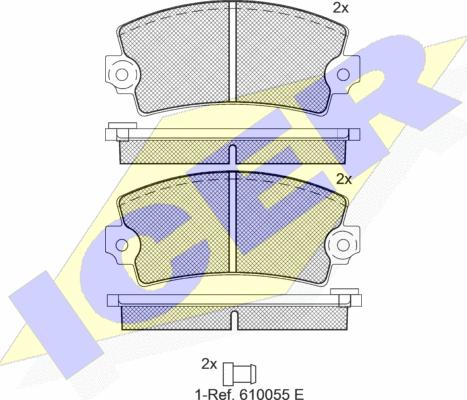 Icer 180060 - Тормозные колодки, дисковые, комплект unicars.by