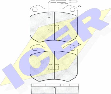 Icer 180198 - Тормозные колодки, дисковые, комплект unicars.by