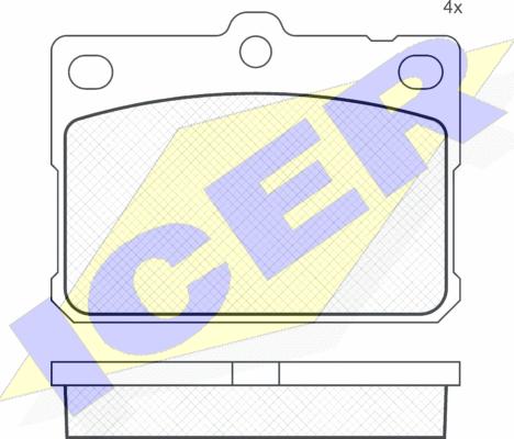 Icer 180164 - Тормозные колодки, дисковые, комплект unicars.by