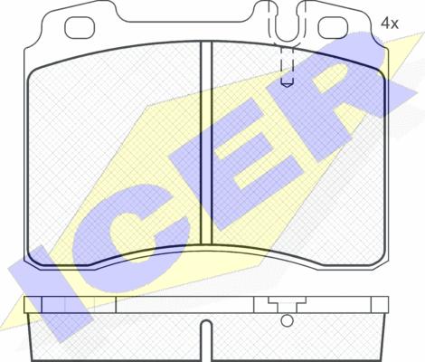 Icer 180861 - Тормозные колодки, дисковые, комплект unicars.by