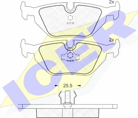 Icer 180802 - Тормозные колодки, дисковые, комплект unicars.by