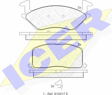 Icer 180888 - Тормозные колодки, дисковые, комплект unicars.by