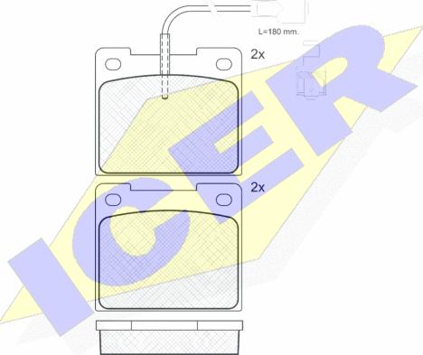 Icer 180260 - Тормозные колодки, дисковые, комплект unicars.by