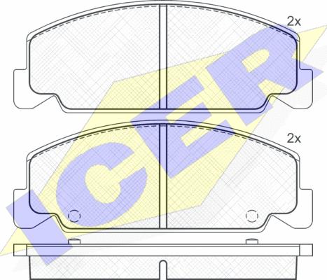 Icer 180735 - Тормозные колодки, дисковые, комплект unicars.by