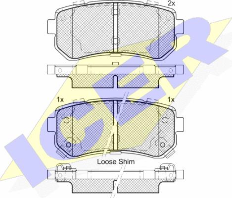 Icer 181955 - Тормозные колодки, дисковые, комплект unicars.by