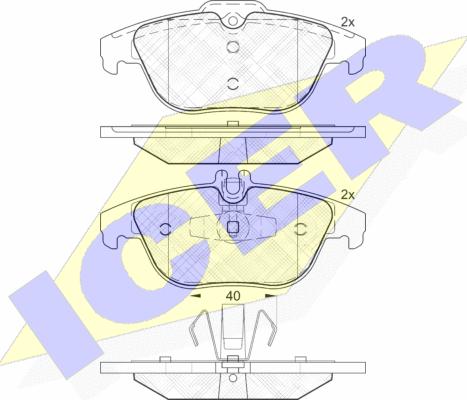 Icer 181900 - Тормозные колодки, дисковые, комплект unicars.by